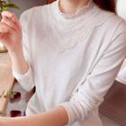 Lace-panel Relaxed-fit T-shirt
