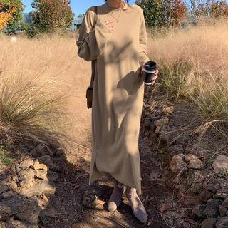 Boatneck H-line Maxi Knit Dress