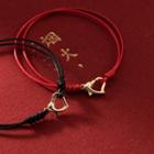 Heart Sterling Silver String Bracelet