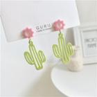 Alloy Flower & Cactus Dangle Earring 1 Pair - Stud Earring - One Size