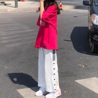 High-waist Printed Leopard Straight-cut Jeans