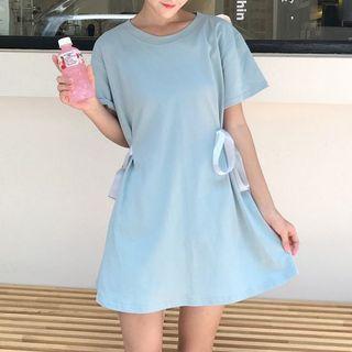 Short Sleeve Lace Up Side Dress