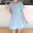 Short Sleeve Lace Up Side Dress