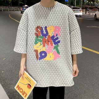 Short-sleeve Pattern Lettering T-shirt