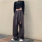 Distressed Drawstring Harem Pants