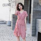 Short-sleeve Polka Dot Ruffled Dress