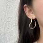 Matte Heart Earring 1 Pair - S925 Silver Needle - Heart Earrings - Gold - One Size