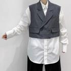 Detachable Vest Oversize Long-sleeve Shirt