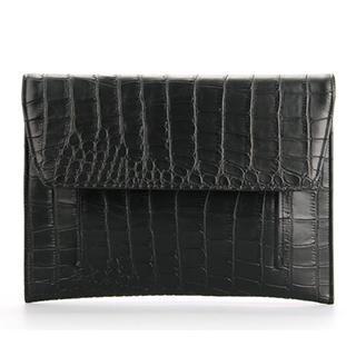 Croc-crain Flap Clutch Black - One Size