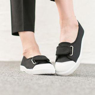Velcro-detail Contrast-trim Sneakers