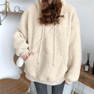 Fleece Oversized Long-sleeve Hoodie