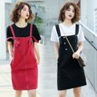 Short-sleeve T-shirt / Dungaree Shorts / Capri Dungarees / Mini Overall Dress