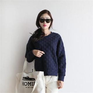 Round-neck Textured Knit Top