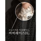 High-neck Lace-trim Top