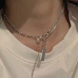Tag Pendant Stainless Steel Choker Silver - One Size