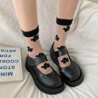 Platform Croc Grain Strap Mary Jane Shoes
