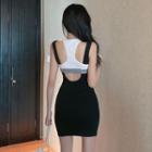 Off-shoulder Cutout Bodycon Dress Black - One Size