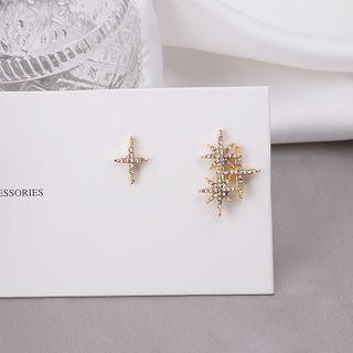 Rhinestone Star Earring 1 Pair - E2997 - As Shown In Figure - One Size