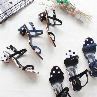 Polka Dot Block-heel Sandals