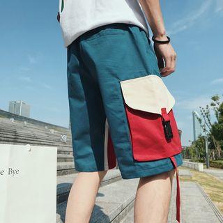 Color Block Pocketed Shorts
