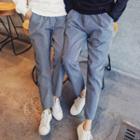 Couple Matching Striped Straight-cut Pants