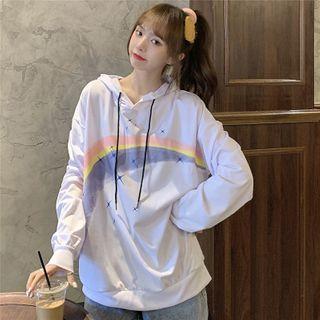 Rainbow Printed Hooded Pullover