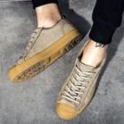 Genuine-leather Panel Lace-up Sneakers