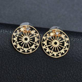 Star & Cutout Disc Drop Earring Gold - One Size