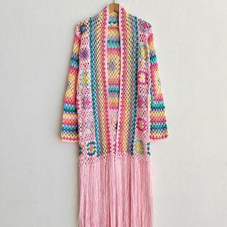 Crochet Lace Tasseled Cover-up