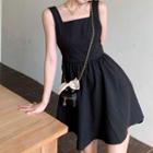 Sleeveless Square-neck Bow Mini A-line Dress