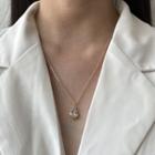 Faux Pearl Drop Pendant Necklace As Shown In Figure - One Size