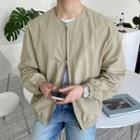 Banded-hem Boxy Zip-up Jacket