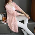 Faux Pearl Cable-knit Cardigan