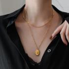 Star Pendant Layered Stainless Steel Necklace Gold - One Size