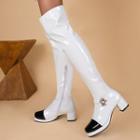 Platform Cap-toe Chunky-heel Over-the-knee Boots