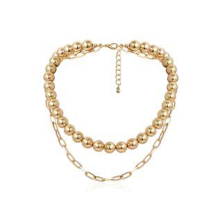 Chain Layered Necklace 2735 - Gold - One Size