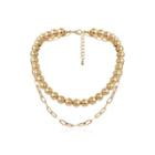 Chain Layered Necklace 2735 - Gold - One Size