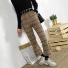 Glen-plaid Straight-cut Pants