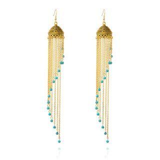 Alloy Turquoise Fringed Earring