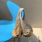 Net Straw Bucket Bag With Pouch