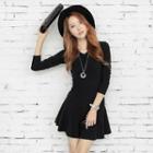 Long-sleeve Ruffle A-line Dress