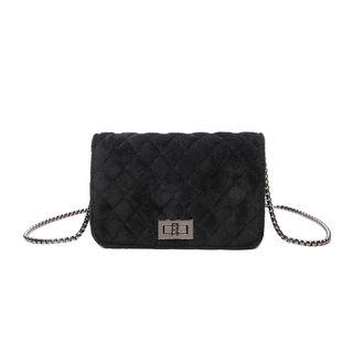 Quilted Velvet Shoulder Bag