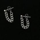 Chained Alloy Dangle Earring Single - Silver - One Size