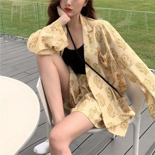 Floral Blazer / Dress Shorts