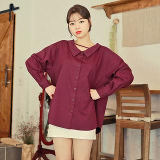 Cutout-front Loose-fit Shirt