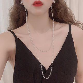 Faux Crystal Layered Chained Earring