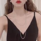 Faux Crystal Layered Chained Earring