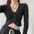 Slim-fit Cropped Knit Top