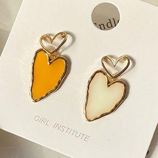Heart Dangle Earring 1 Pair - Stud Earring - As Shown In Figure - One Size