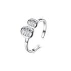 925 Sterling Silver Elegant Fashion Adjustable Opening Ring Silver - One Size